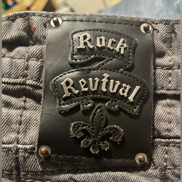 Rock Revival Gray Straight Jeans Classic Style - Picture 14 of 15